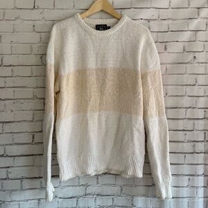 Cozy Two-Tone 100% Cotton Sweater